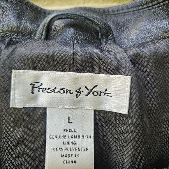 Preston & York black lamb leather single breasted jacket size large - Picture 5 of 11